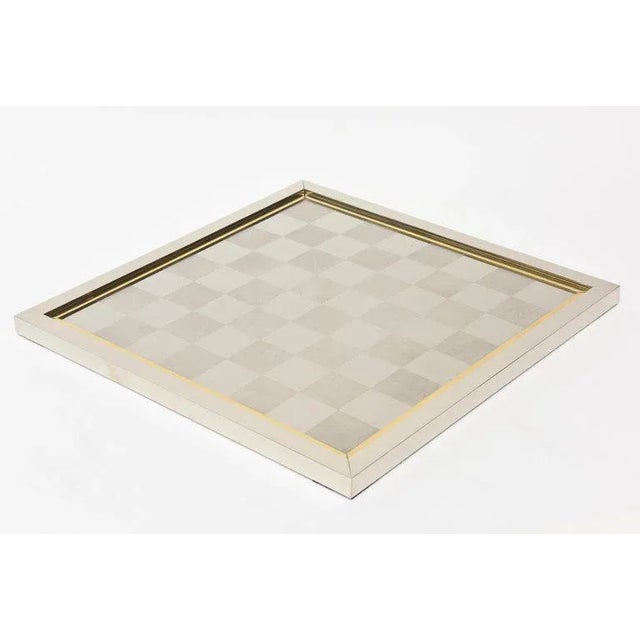 Romeo Rega Vintage Romeo Rega Brass and Chrome Plated Sculptural Checkers Game, 1970's, Restored, Italy For Sale - Image 4 of 11