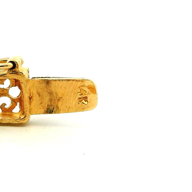 Vintage 14k Gold Diamond and Opal Hinged Bangle Bracelet For Sale - Image 10 of 12