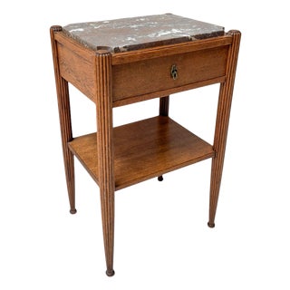 French Art Deco Side Table with Marble Top, 1930s For Sale