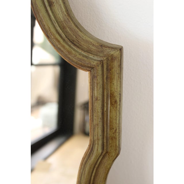 Wood 1960's Antique Carved Demilune Marble Top Console/Mirror For Sale - Image 7 of 7