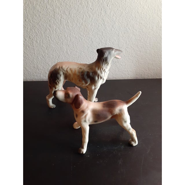 These are GORGEOUS Vintage Made in Japan Bisque Pair of Terrier Figurines. Procured at auction BOX 11