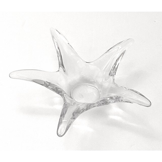 Modern Starfish Crystal Bowl French Signed Cofrac Art Verrier For Sale - Image 3 of 12