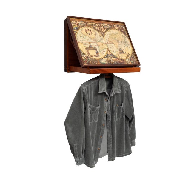 Mid-Century Modern Vintage Danish Wall Mounted Clothes Valet by Adam Von Hoff & Østergaard, 1960s For Sale - Image 3 of 6