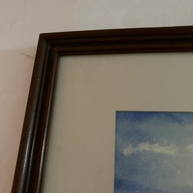 1990s 1990s Watercolor by D. Johnson of Lighthouse, Cliffs and Ocean., Framed For Sale - Image 5 of 6