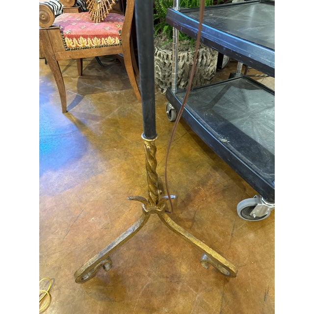 French French Leather Floor Lamp For Sale - Image 3 of 4