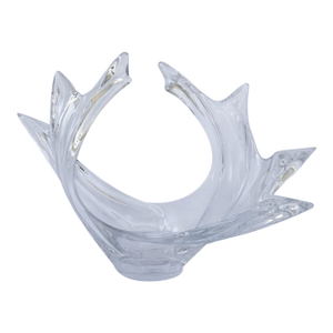 Vannes-Le-Châtel French Crystal Sculptural Centerpiece Bowl, Mid-Century Modern (France)