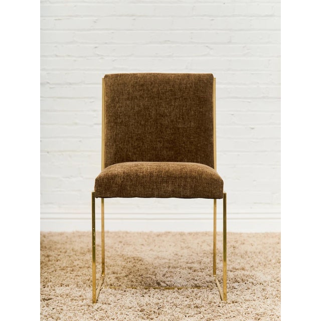 Brown Styled After Milo Baughman Vintage Dining Chairs in Cocoa Brown Set of Six For Sale - Image 8 of 12