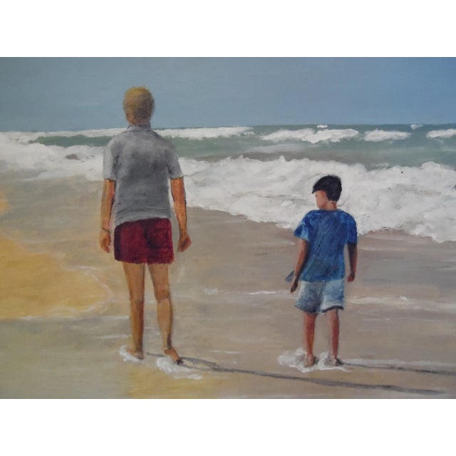 Very sweet moment capturing boy and Grandfather walking on the beach. Great movement and color. Nicely detailed.