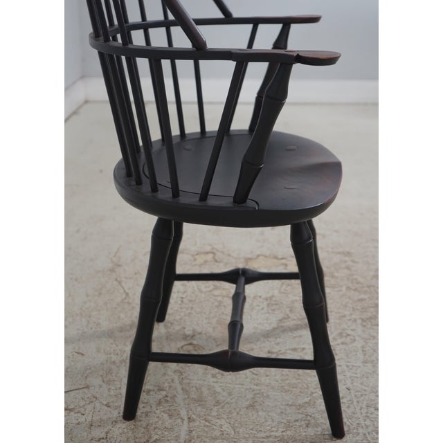 Wood Set of 6 Sack Back Windsor Dining Room Chairs For Sale - Image 7 of 18