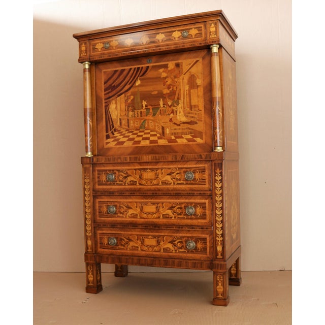 Empire Style Inlaid Secretaire, 1990s For Sale - Image 15 of 17