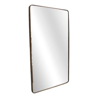Vintage Italian Wall Mirror with Brass Frame in the style of Gio Ponti, 1960s For Sale