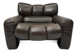 1970s Leather Lounge Chair by Tongiana Stefano