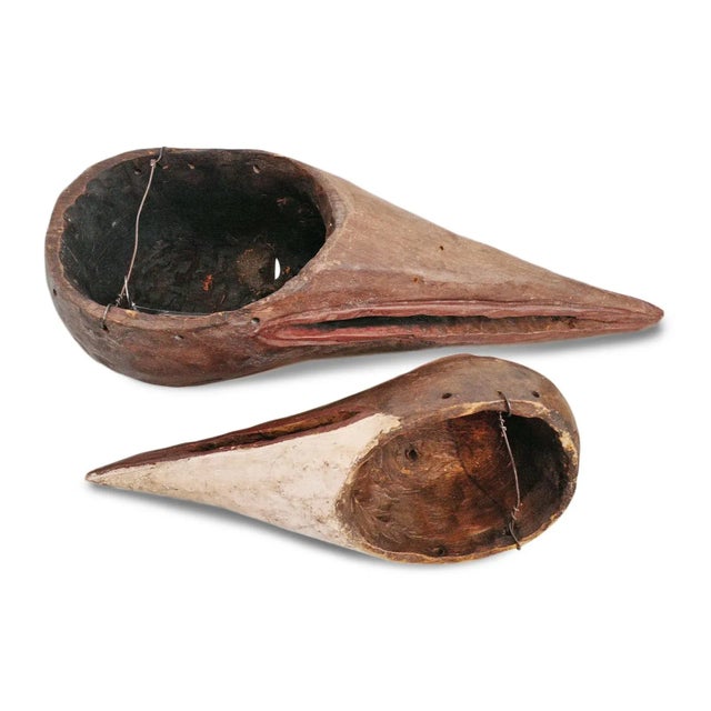 Brown Vintage Mid 20th Century Baga Nimba Bird Mask For Sale - Image 8 of 12