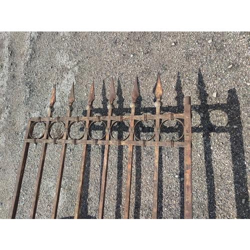Metal Art Nouveau Wrought Iron Gate For Sale - Image 7 of 9