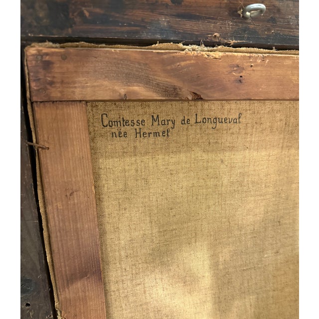 Portrait of the Countess of Longueval, 1890s-1910s, Oil on Canvas For Sale - Image 5 of 6