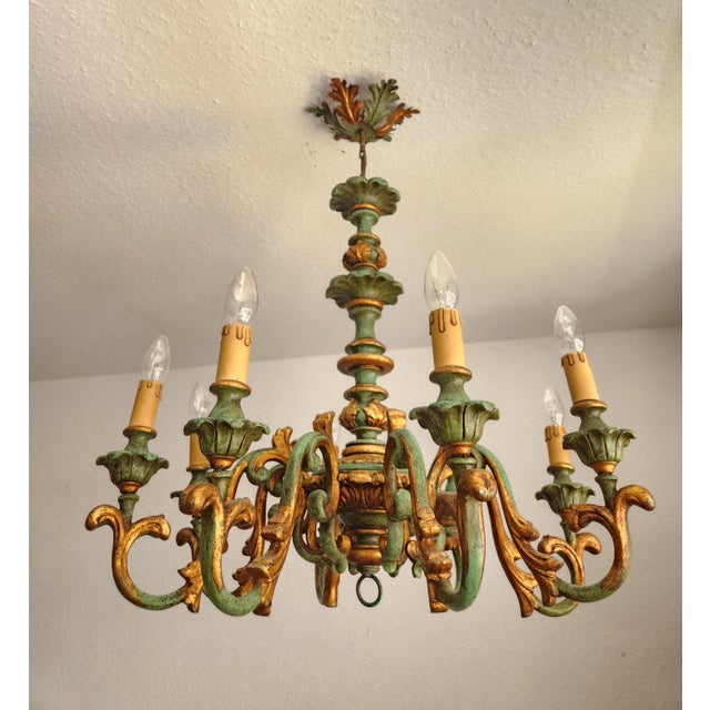 Chandelier - gilded, wood - rococo louis xv style florentine, italy an exceptional chandelier with aristocratic elegance...