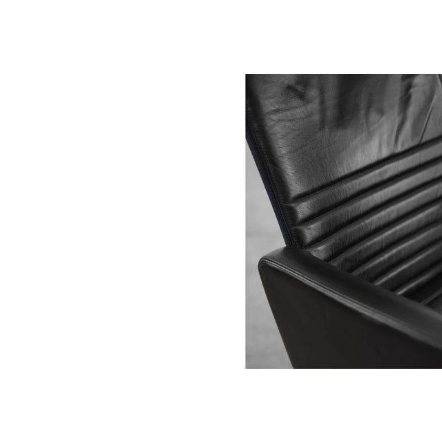 Set of Scandinavian Black Leather Armchairs from Ire Mobel AB, 1970s For Sale - Image 12 of 18