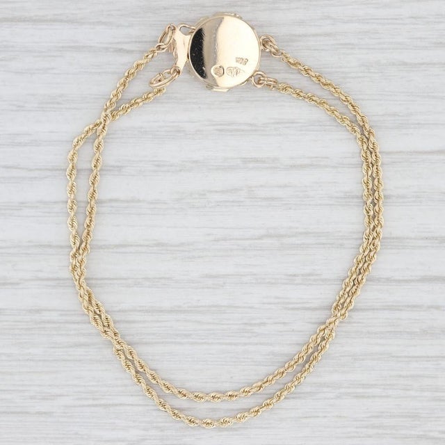 Cultured Pearl Flower Clasp Slide Charm Bracelet 14k Gold 7.25" Old Victoria For Sale In Greensboro - Image 6 of 6