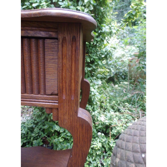 Antique France Art Nouveau Dressing Table in Oak, 1890s For Sale - Image 4 of 15