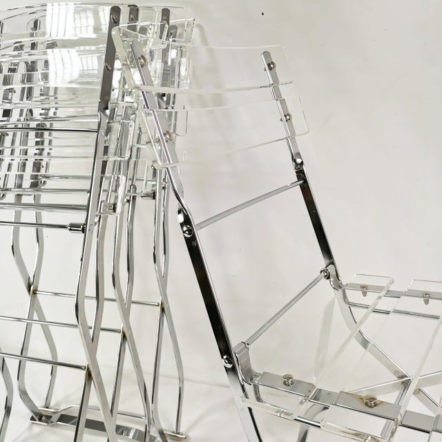 Vintage Folding Chairs from Maison & Jardin, 1970s, Set of 4 For Sale - Image 17 of 18