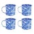 Crow Canyon Home Splatterware, 12 oz. Mugs in Blue & White - Set of 4 For Sale