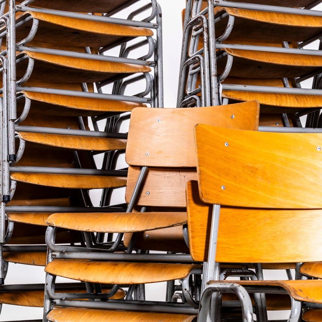 Vintage English Stacking Dining Chairs, 1950s, Set of 4 For Sale - Image 13 of 14