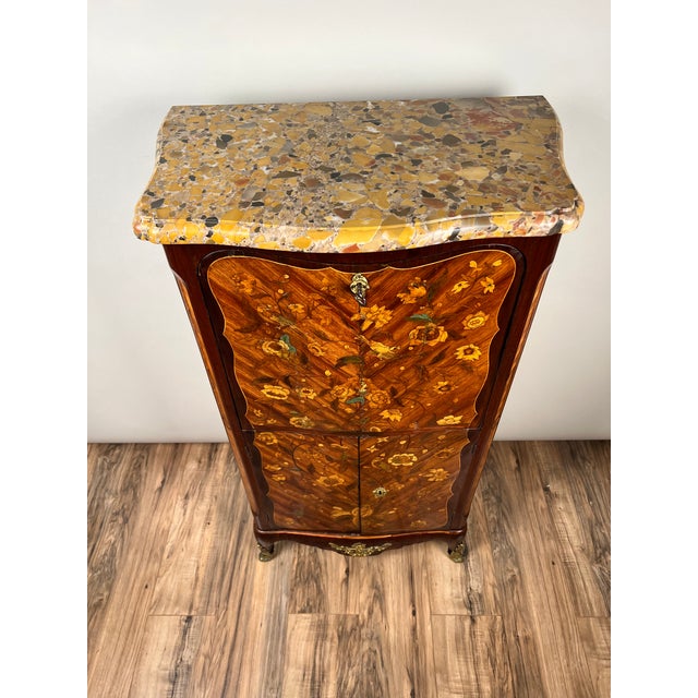 Secrétaire À Abattant d'Époque French Louis XV Style Inlaid Diminutive Secretary C. 19th Century For Sale In Boston - Image 6 of 13