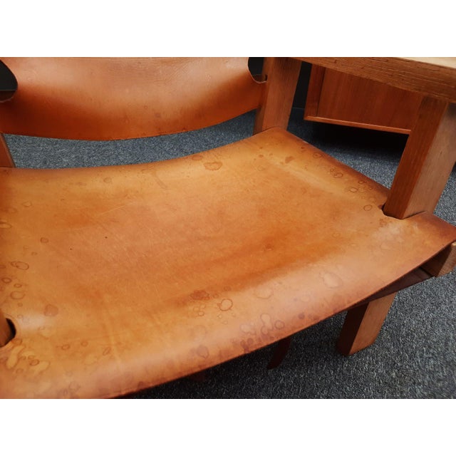 Vintage Armchair in Oak and Leather by Børge Mogensen, 1960s For Sale - Image 11 of 12