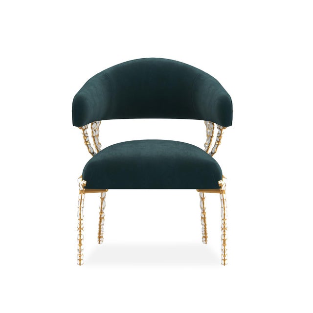 2020s Modern Chair in Blue Velvet For Sale - Image 5 of 6