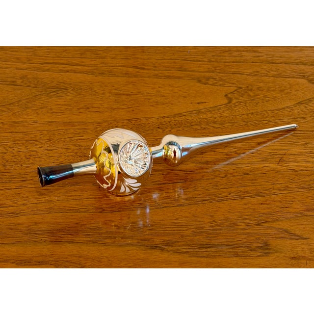 Vintage Mercury Glass Silver/Gold Tree Topper For Sale - Image 4 of 8