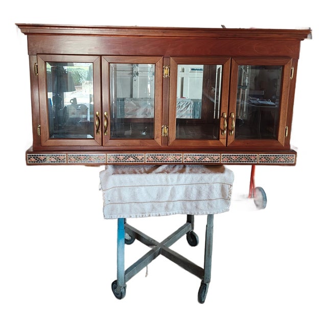 1990s Custom/Handmade Solid Walnut Display Cabinet For Sale