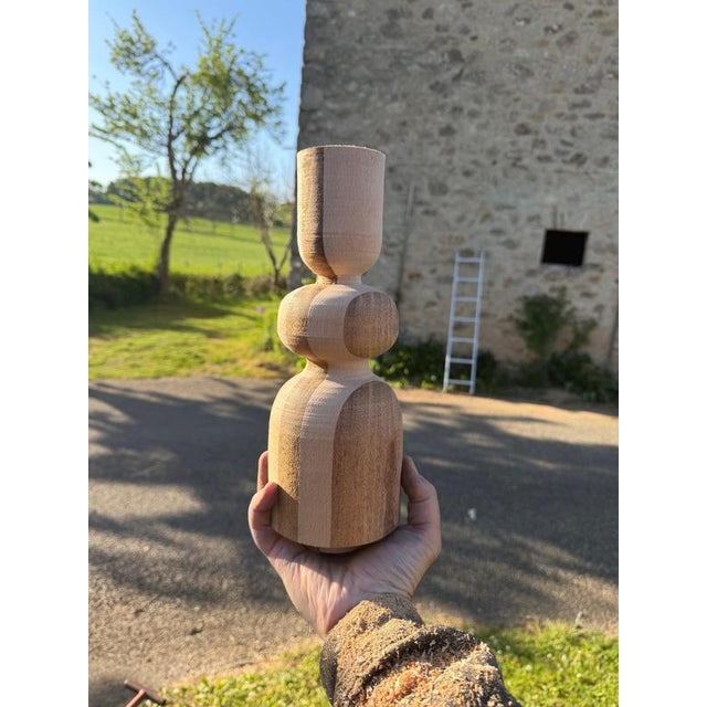 Beech and Cumaru Candlestick 2 by Romain Des Bois For Sale - Image 6 of 13