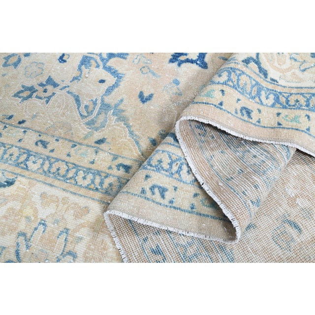 Beige 1970s Vintage Persian Handmade Wool Cotton Area Rug For Sale - Image 8 of 11