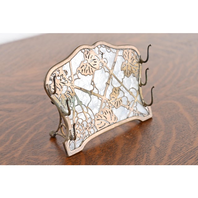 Tiffany Studios New York Grapevine Pattern Bronze Doré and Slag Glass ...