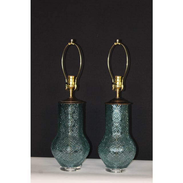 Mid 20th Century Mezza Murano Style Lamps - a Pair For Sale - Image 11 of 11