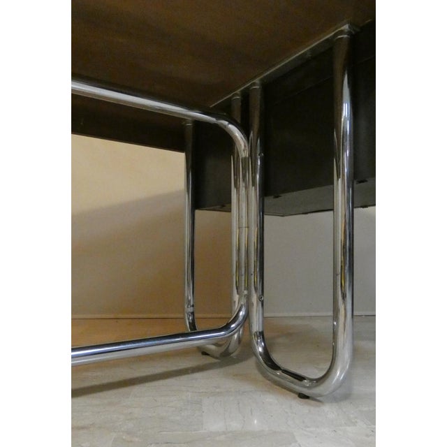 Modernist Bauhaus Desk in Wood and Chromed Steel, France, 1950s For Sale - Image 10 of 18