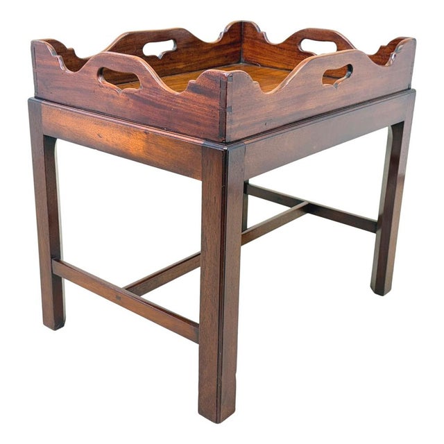 Georgian Mahogany Rectangular Tray on Stand, 1800 For Sale - Image 6 of 14