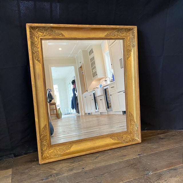 Mid 19th Century French Empire 19th Century Giltwood Wall Mirror For Sale - Image 5 of 6