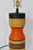 1960s Bruno Gambone Style Mustard, Red & Black Banded Pottery Table Lamps - A Pair For Sale - Image 6 of 13