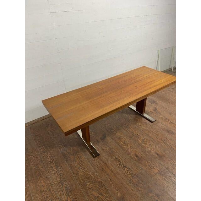 Vintage Coffee Table with Chrome Legs, 1970s For Sale - Image 3 of 5