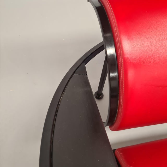 Set of Red Leather Armchairs by Carlo Forcolini for Alias, 1986 For Sale - Image 16 of 18