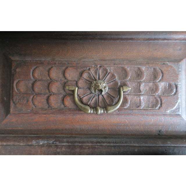 Antique Carved Oak Farmhouse Wardrobe, 1780 For Sale - Image 17 of 18