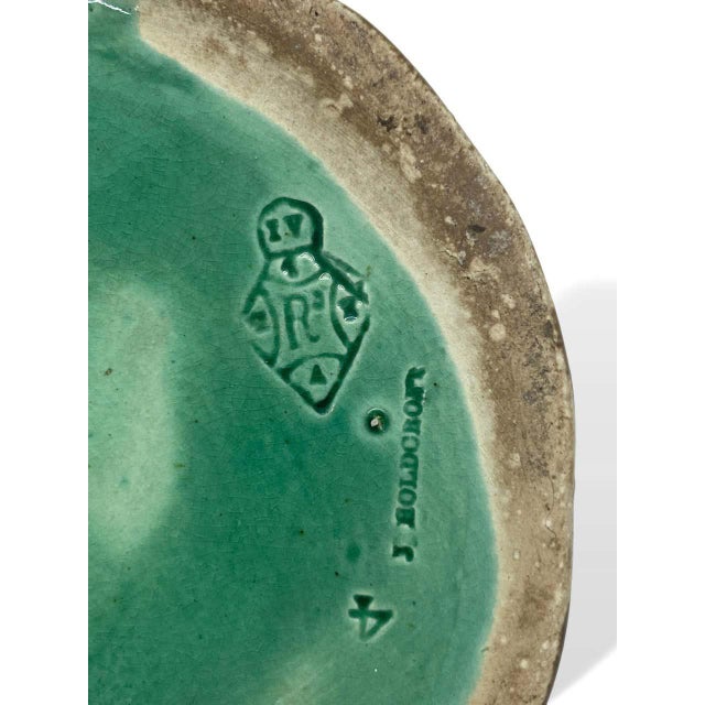 Holdcroft Majolica Blackberry on Tree Trunk Teapot, Turquoise Blue Cover C. 1877 For Sale - Image 12 of 13