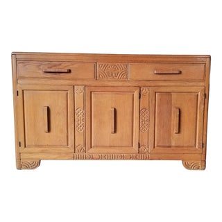 French Art Deco Sideboard in Cerused Oak For Sale
