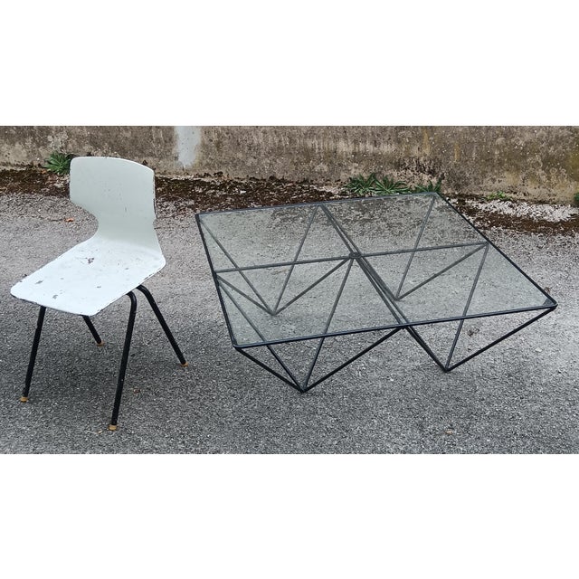 Mid-Century Modern Coffee Table in Metal and Glass, 1980s For Sale - Image 3 of 12
