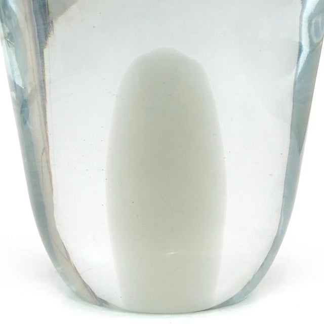 Murano Vintage Sommerso Gray Core and Clear Italian Art Glass Owl Bird Sculpture Figure For Sale In Orlando - Image 6 of 8