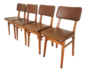 Mid-Century Dining Chairs with Leather Seats from Stol Kamnik, 1970s, Set of 4