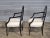 Late 20th Century Pair of Karges Hepplewhite Plum Arm Chairs Ebonized, Carved Hand Painted Leather Fabric For Sale - Image 11 of 11