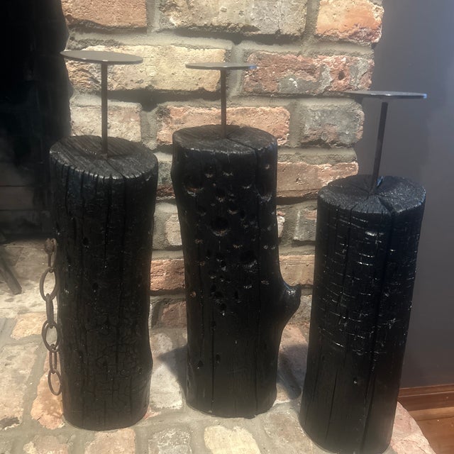 Signed HAMISH; made in a Norse inspired design; graduated heights, 12”, 13”, 14” tall, approximately 4-5” in diameter;...