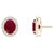 1 Carat Oval Natural Ruby and Diamond Stud Post Earrings 14 Karat Yellow Gold For Sale - Image 15 of 18